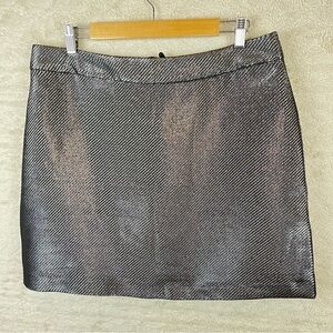 NWT H&M Conscious Silver Metallic Mini Skirt Size 14